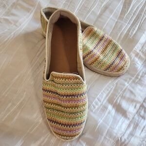 Universal Thread striped multi color summer beach espadrille Flats Size 7.5